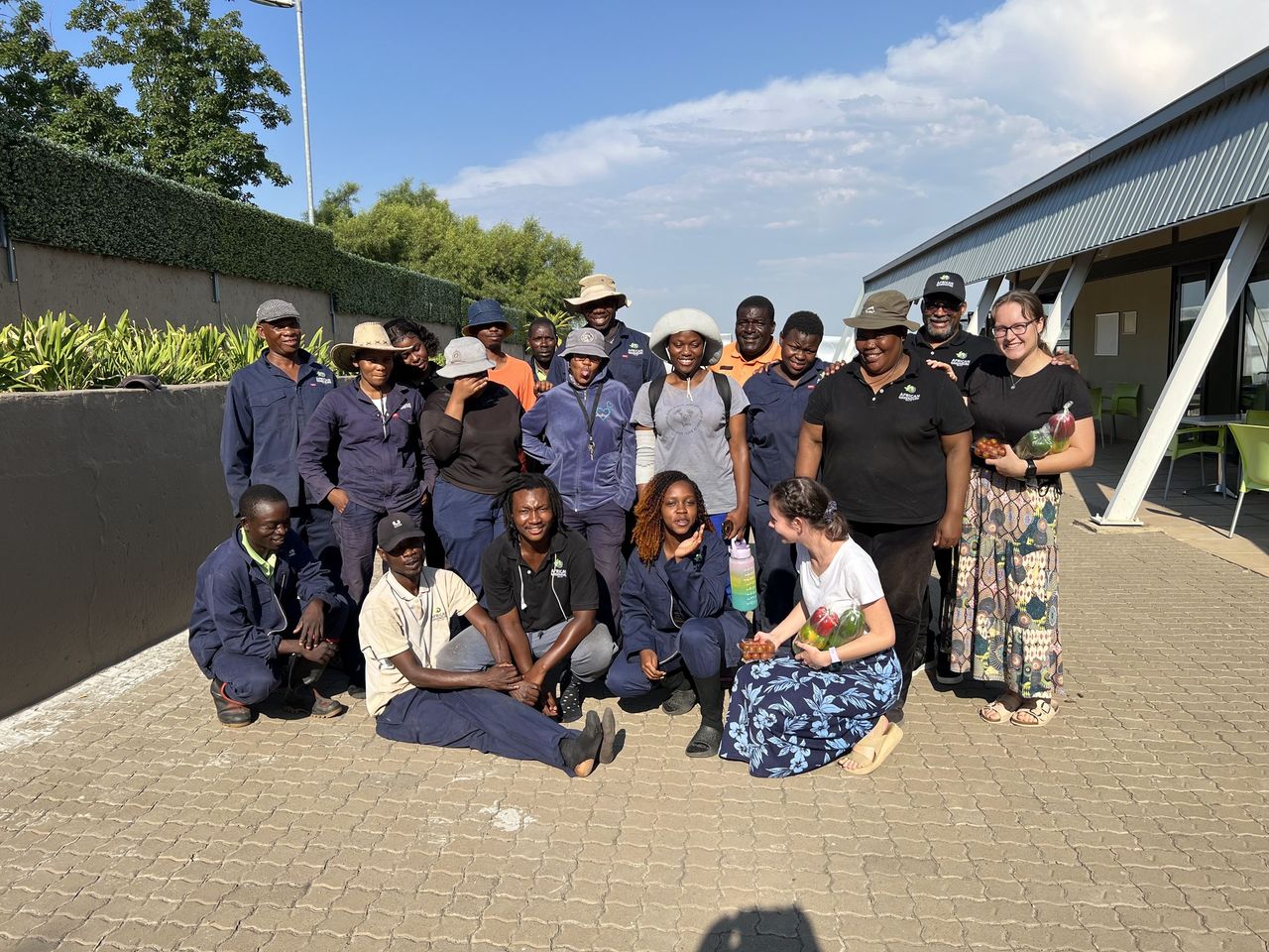 A team of agripreneurs and staff outside the training centre